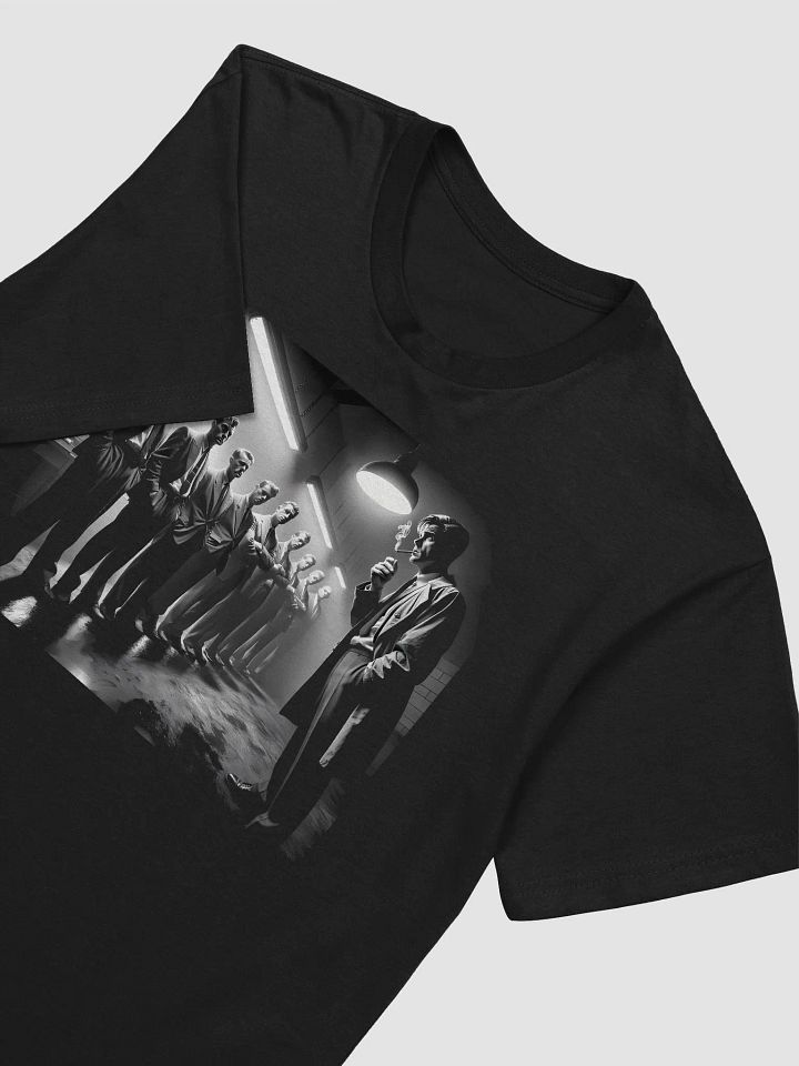 Lineup Under the Light: Noir Interrogation Scene (Front Print Mens Tee) product image (2)