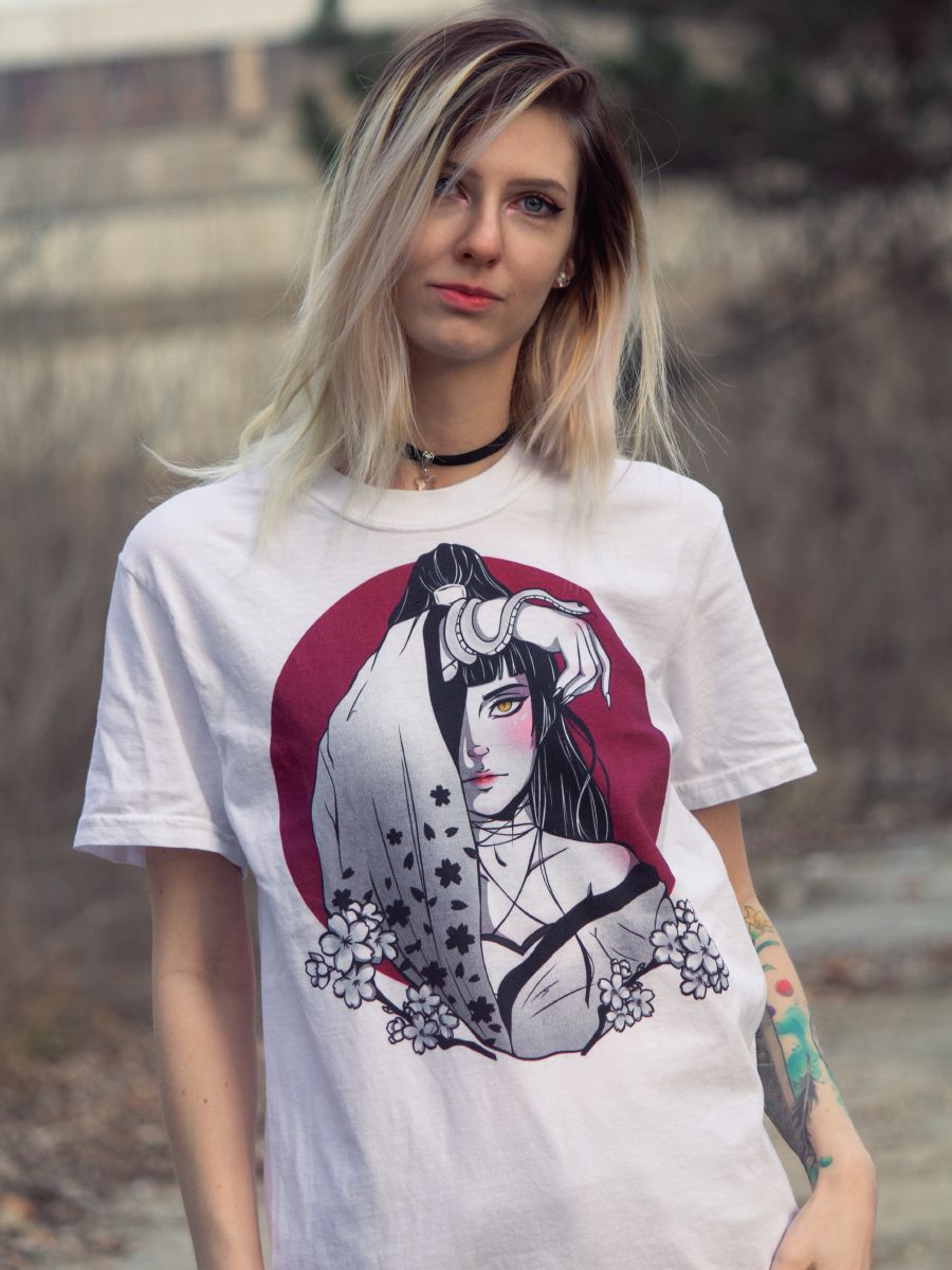 Shadow Bloom T-Shirt (White) product image (3)