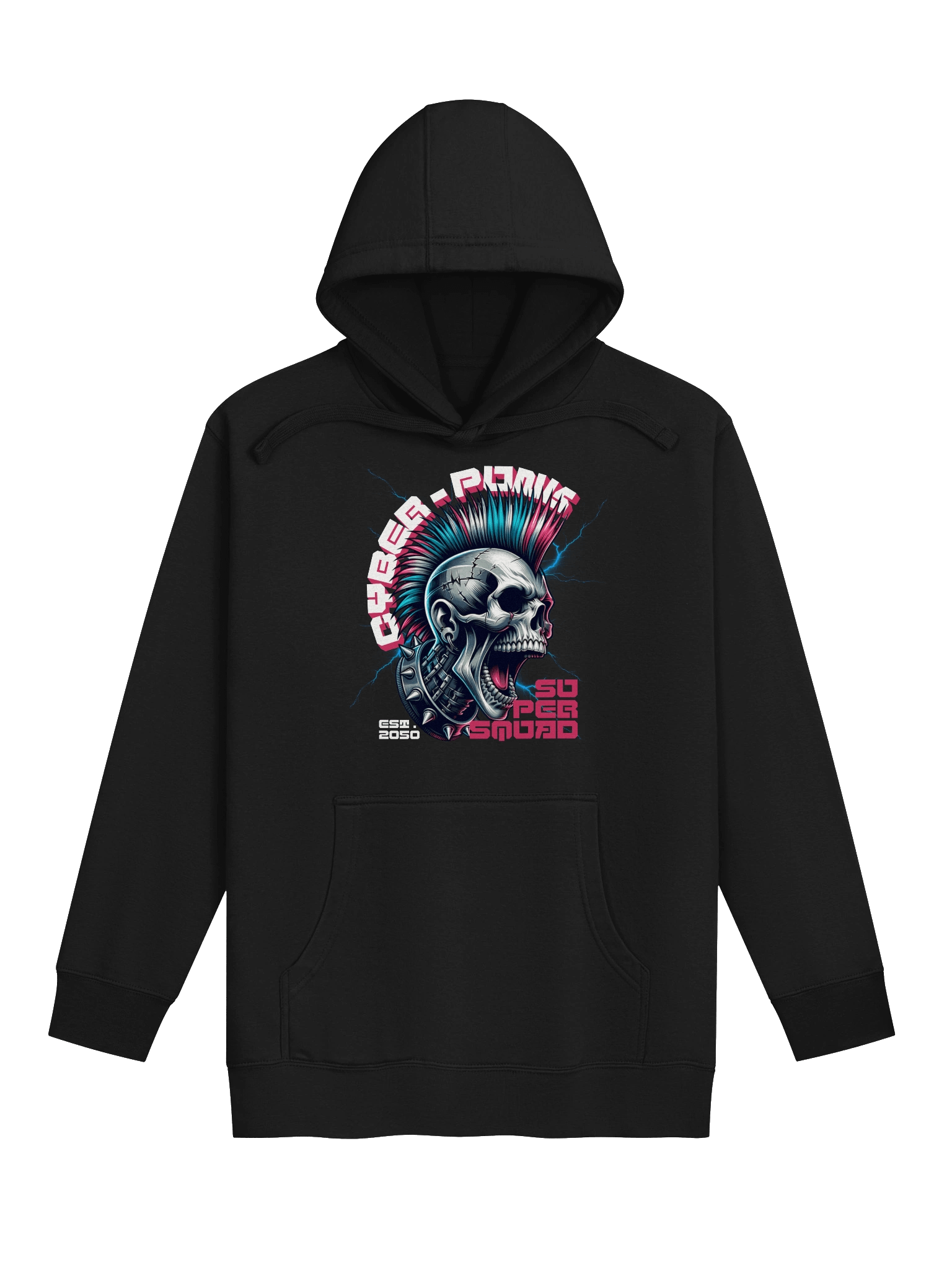 Cyber Punk Skull Graphic Comfort Hoodie product image (1)