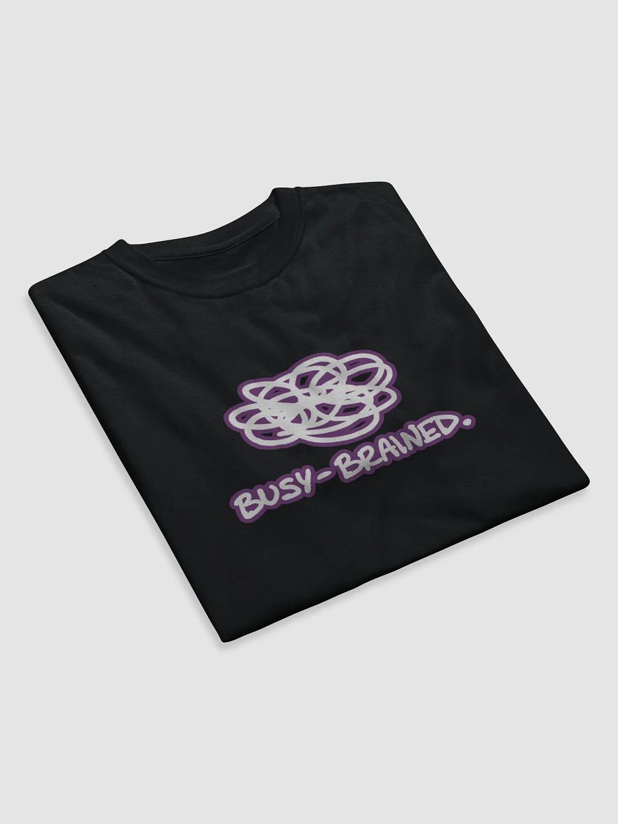 BUSY-BRAINED (lined design, #763D7D) unisex eco tee product image (7)