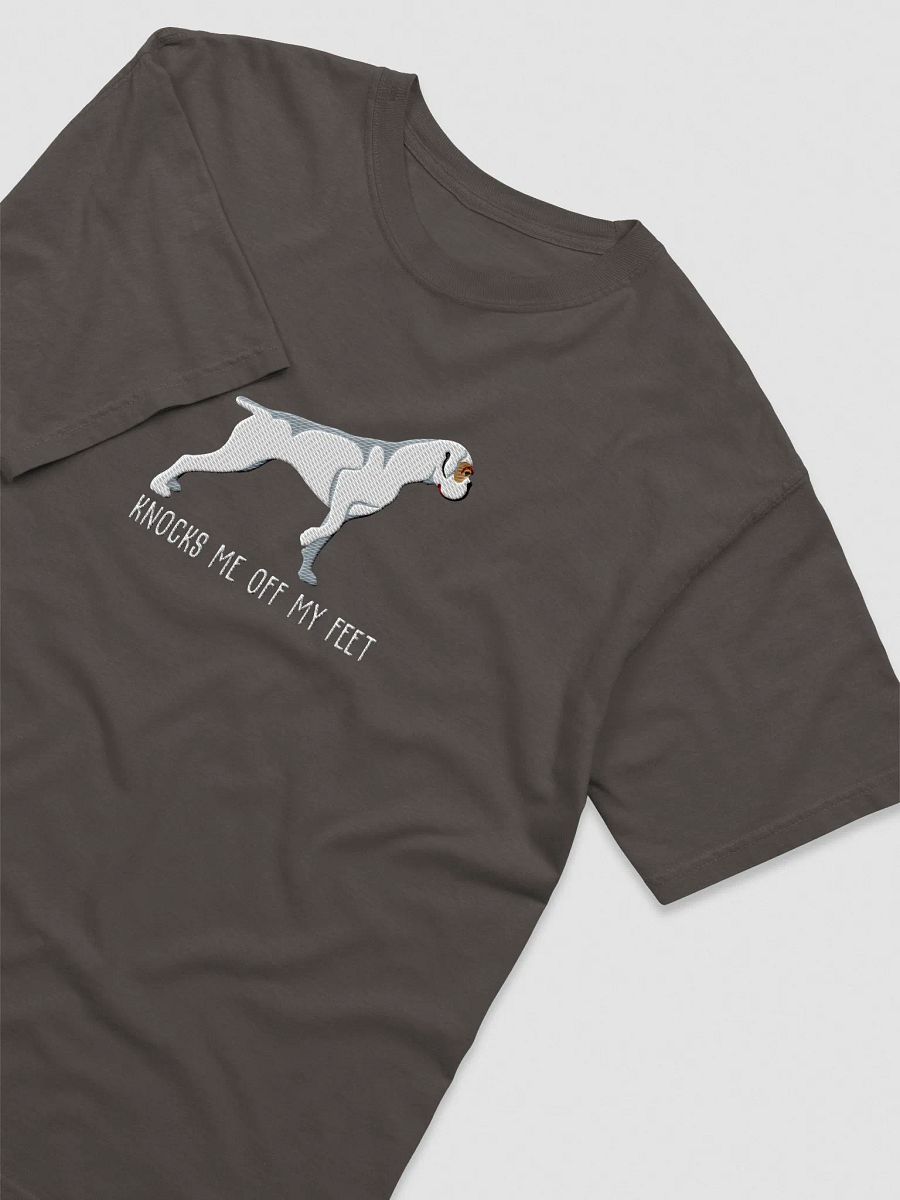 Knocks Me Off My Feet T-Shirt(Embroidered) of a Boxer(White) product image (18)
