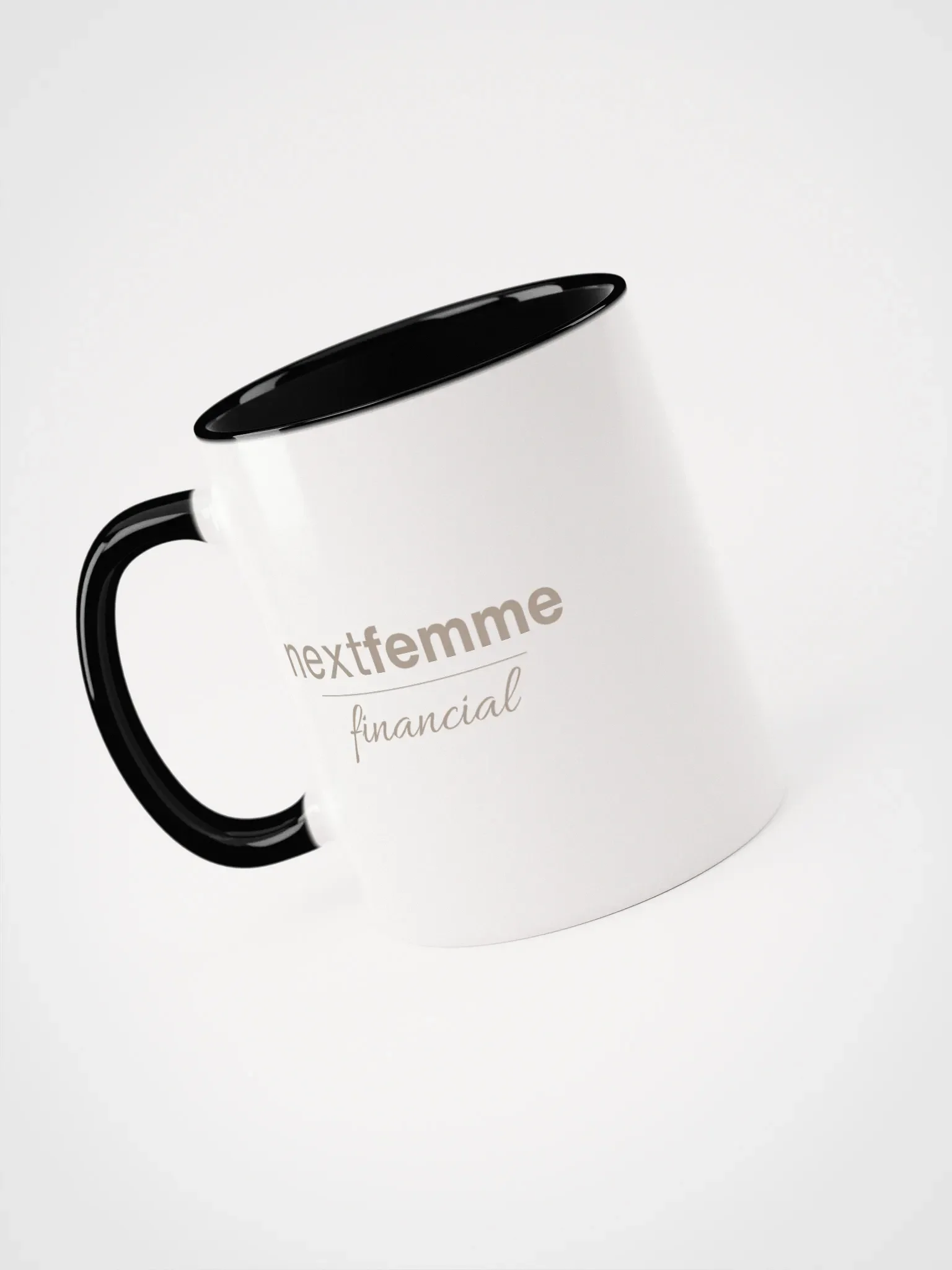 Repeated Ceramic Mug with Taupe Logotype product image (3)