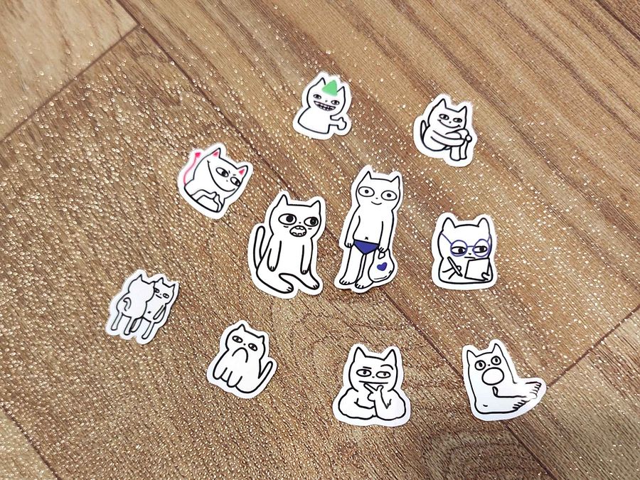 Scuffed cat sticker pack product image (2)