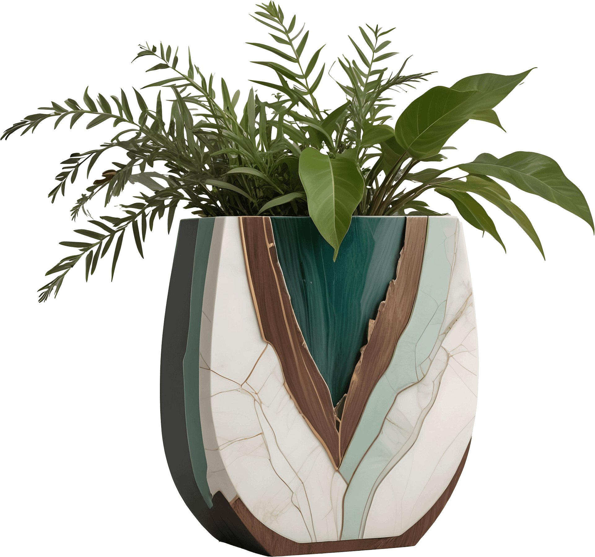 Luxe Botanique – Emerald Botanical Vase PNG product image (1)