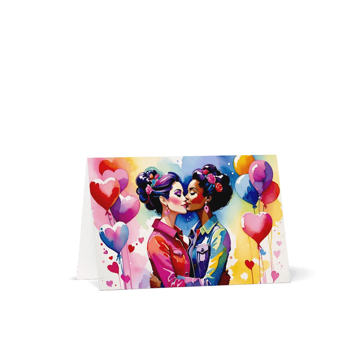 Lesbe Valentines, Love in Watercolor Card product image (1)