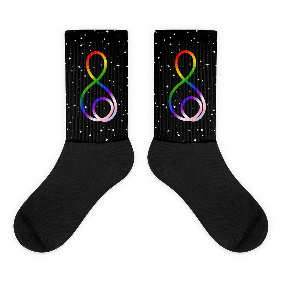 Treble Clef (Pride) - Black Foot Sublimated Socks product image (1)