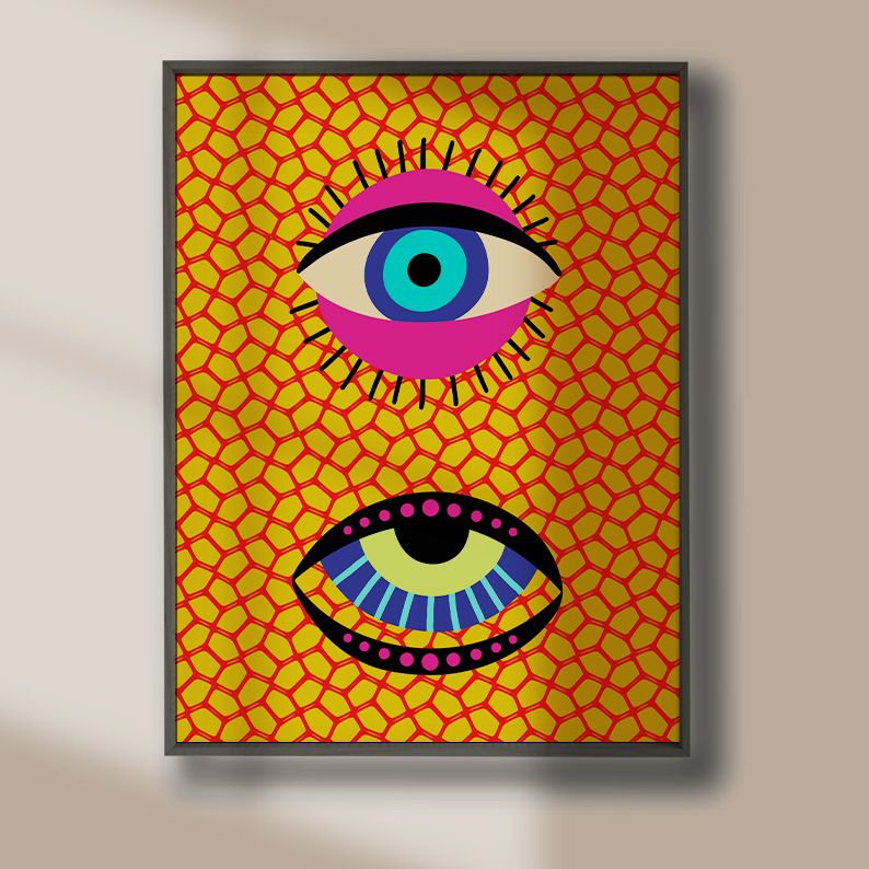 Yayoi Kusama Evil Eyes Maximalist Art Print product image (3)