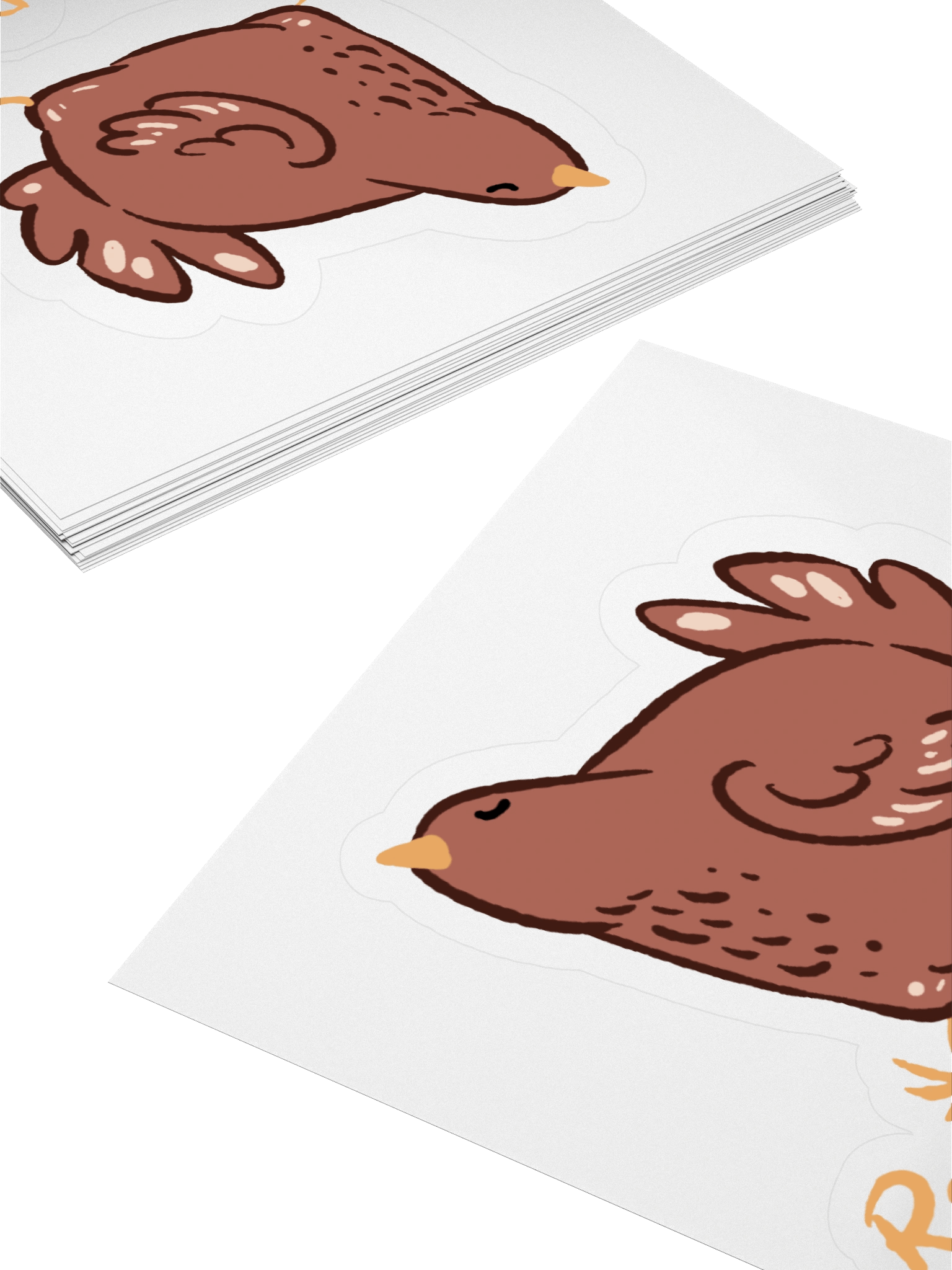 Round chicken sticker product image (4)