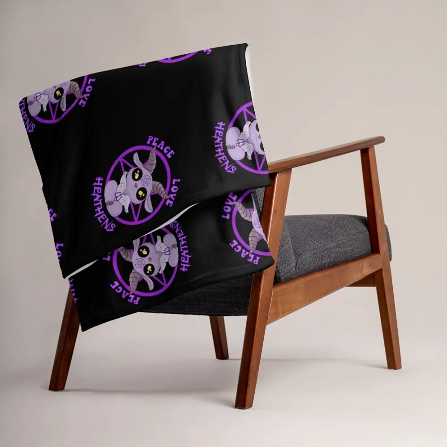 Peace, Love, Heathens Throw Blanket - Purple product image (15)