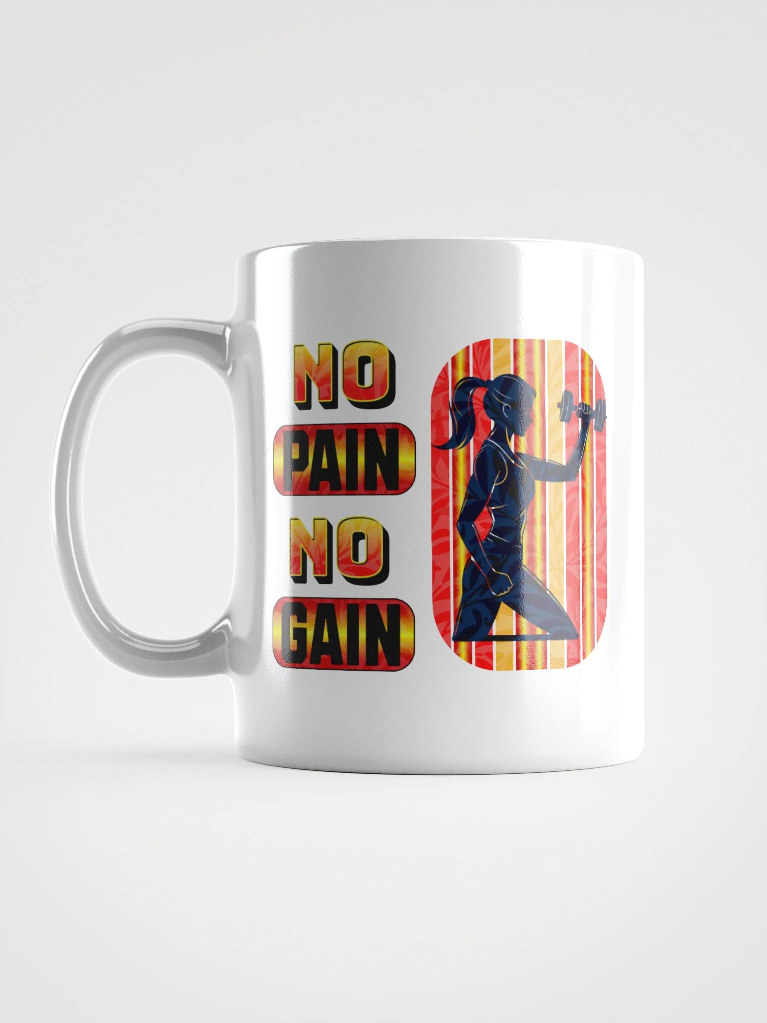 No Pain No Gain Dumbbell Silhouette Mug product image (1)