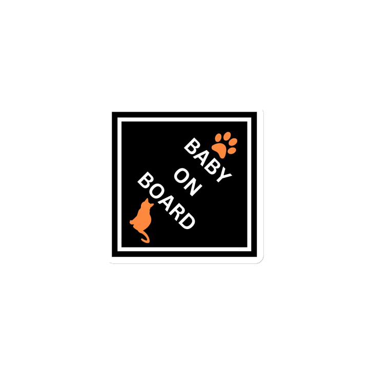 Cat Baby on Board Magnet - Orange on Black product image (1)