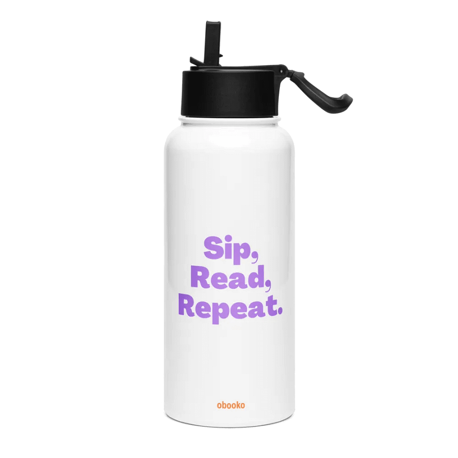 Water Bottle "Sip, Read, Repeat" Purple product image (1)