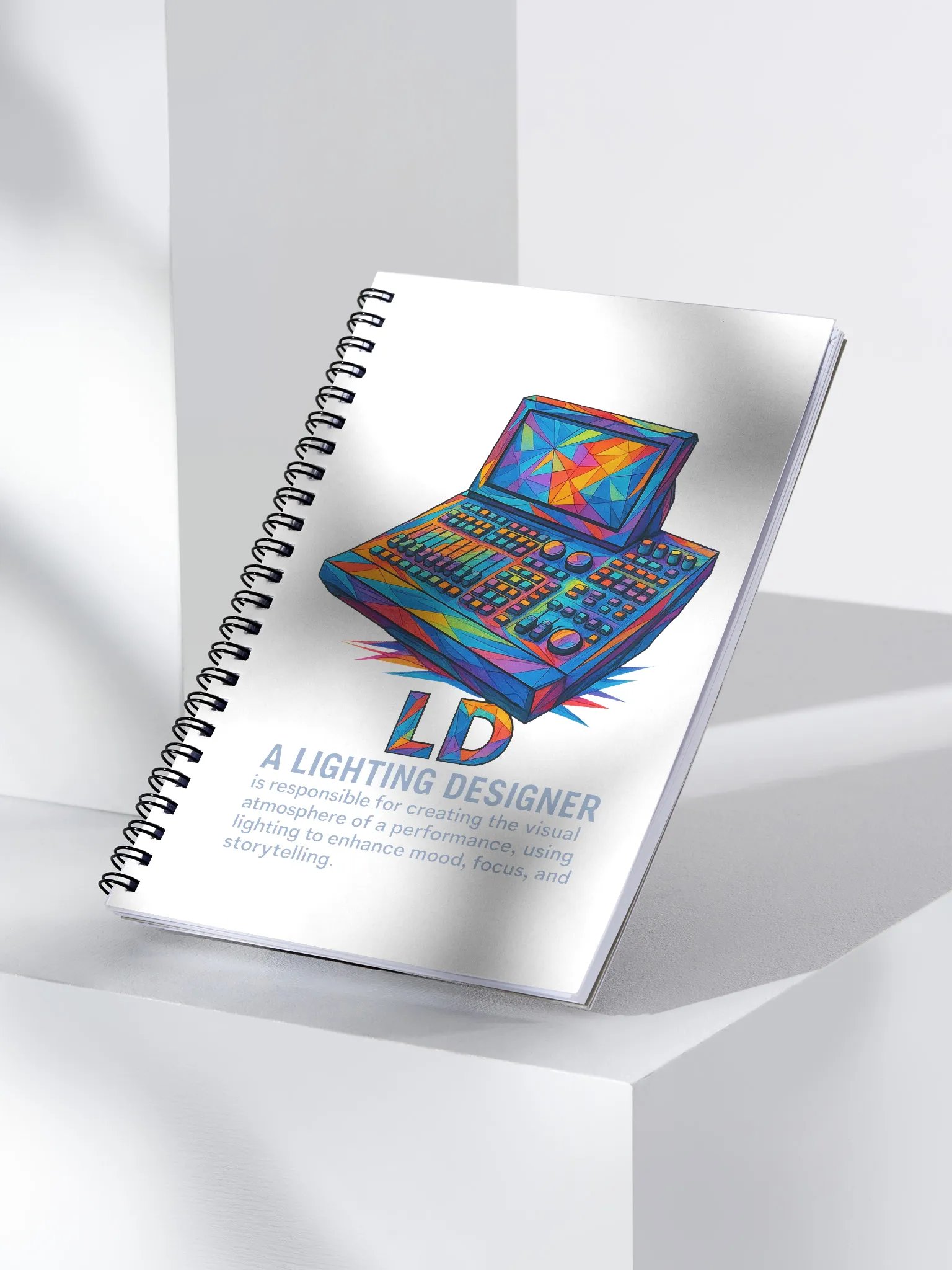 Theatrically Jerry: "LD (Light Designer) Prismatic Series" Light Console Spiral Notebook product image (3)