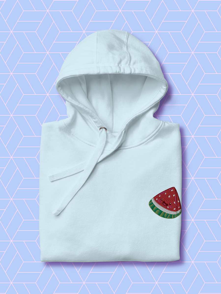 Smiling Watermelon embroidered Unisex Hoodie product image (5)