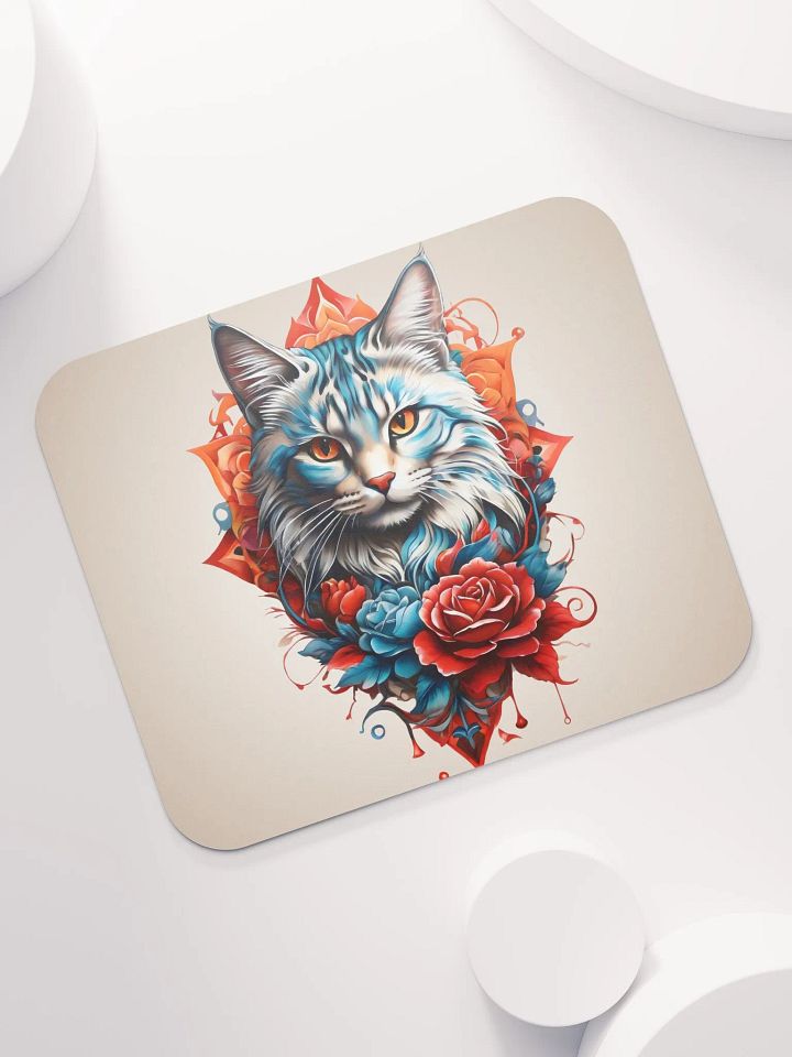 Regal Cat & Roses Mouse Pad product image (1)