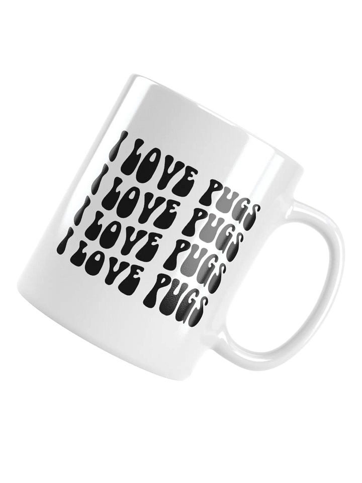 I Love Pugs Retro Chic Small Ceramic Mug For Pug Lovers product image (1)
