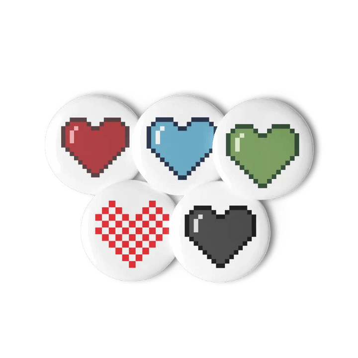 Pixel Heart Pin Button Set product image (2)