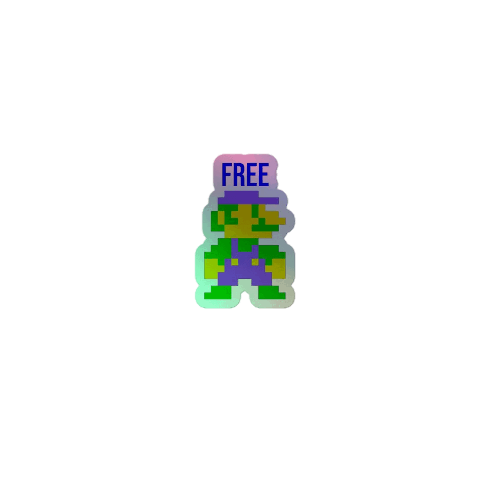 Free Luigi Gamer Holographic Sticker product image (1)
