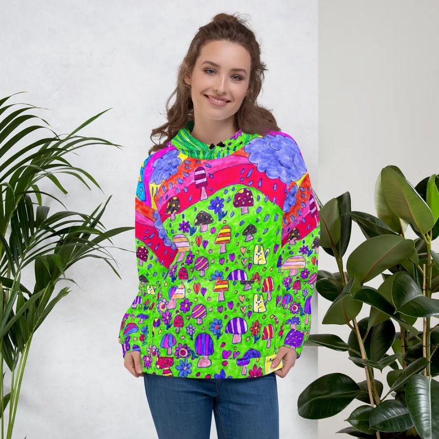 Abstract Nature's Doodle Art Unisex All Over Print Hoodie product image (4)