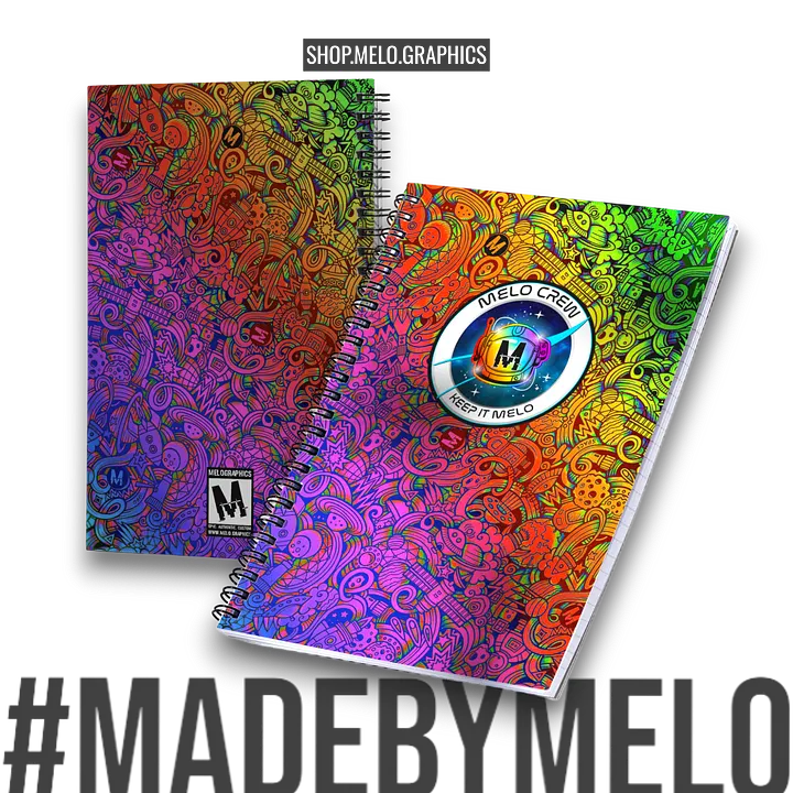 Rainbow Space Scribble Spiral Notebook - 5.5X8.5