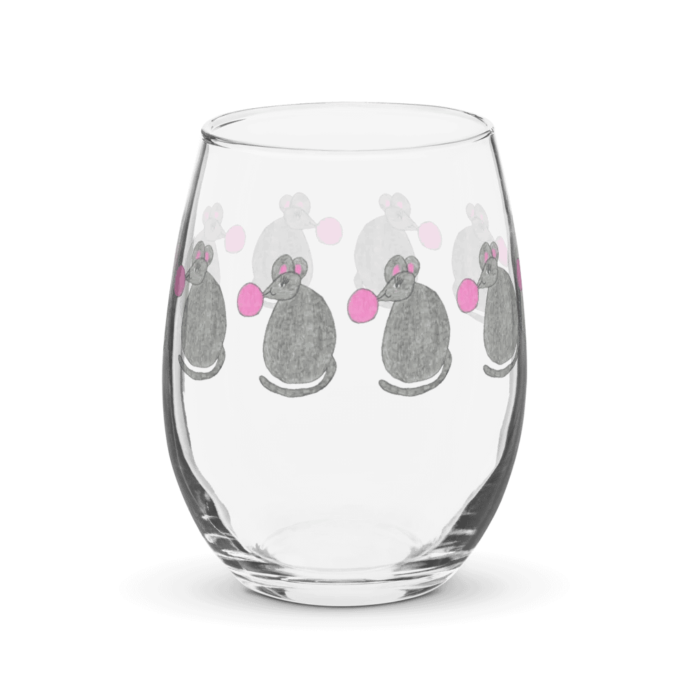 Bubblegum mouse Stemless Wine Glass product image (1)