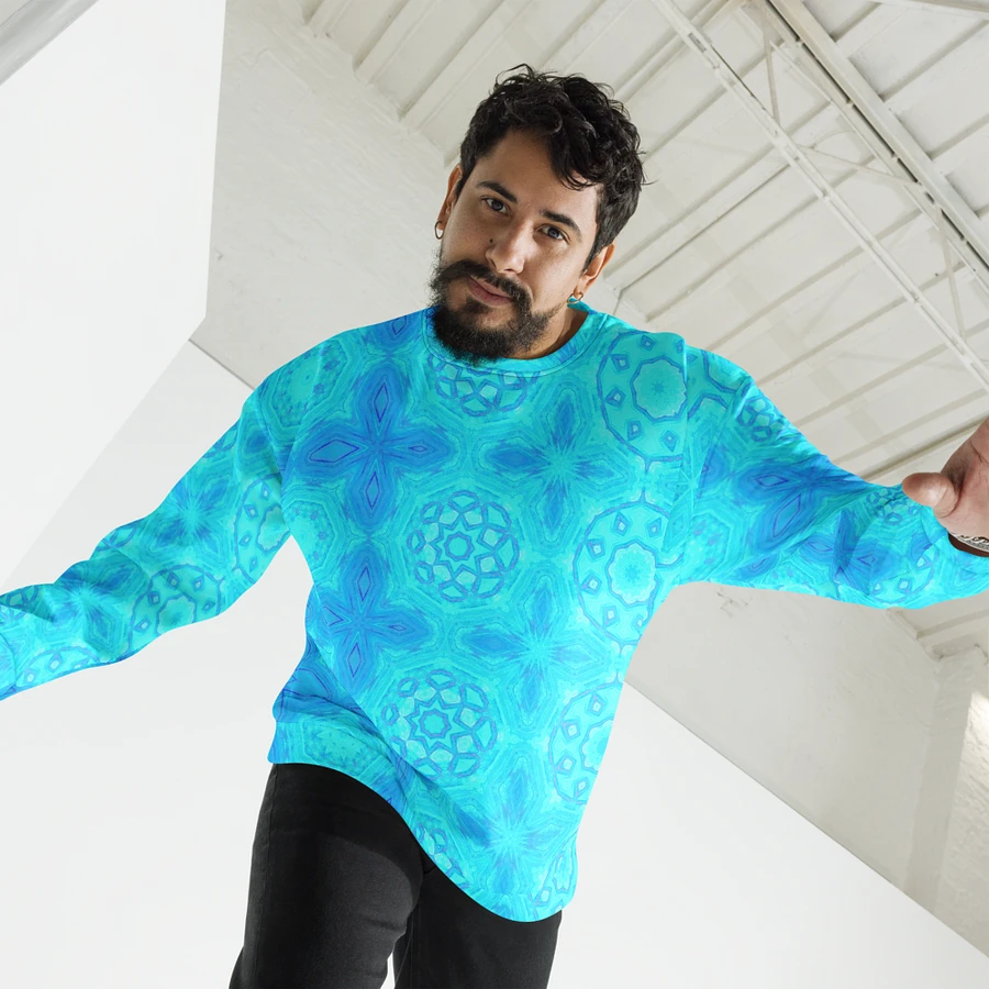 Abstract Turquoise Pattern Unisex Sweatshirt product image (4)