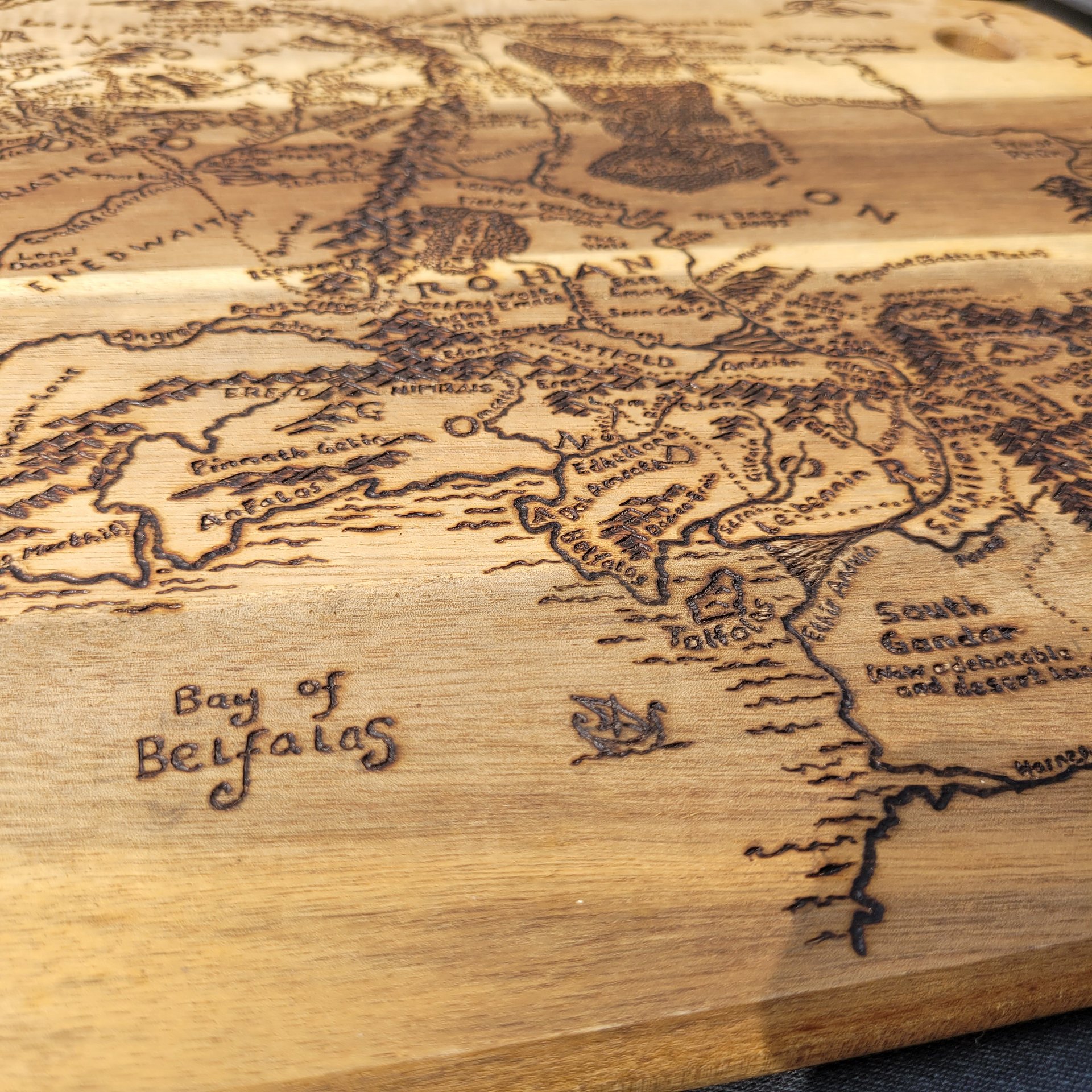 Lands of Middle Earth Handmade Pyrography Map product image (11)