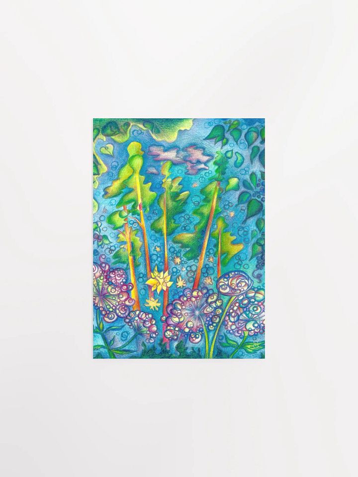Whimsical Garden Dreams Poster - Pine Trees & Plants product image (2)