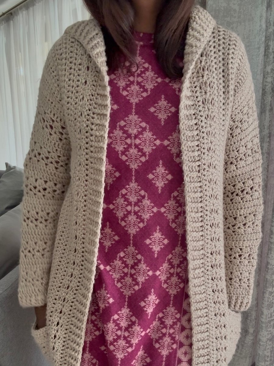 Crochet Hooded Cardigan Written Pattern product image (2)