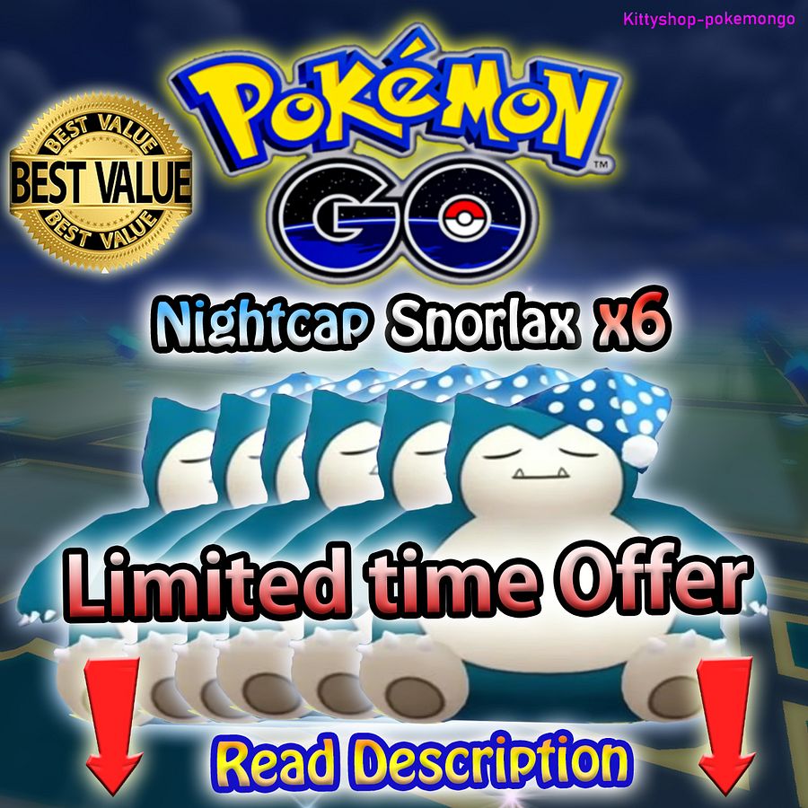 Pokémon Go! -💤x6 Nightcap Snorlax (Sleeping Snorlax)💤Trade go! Fast Shipping ✅ product image (1)