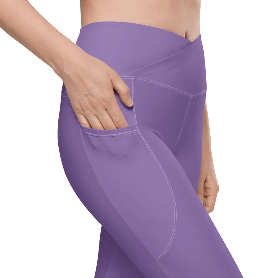 Purple Crossover Leggings with Pockets product image (8)