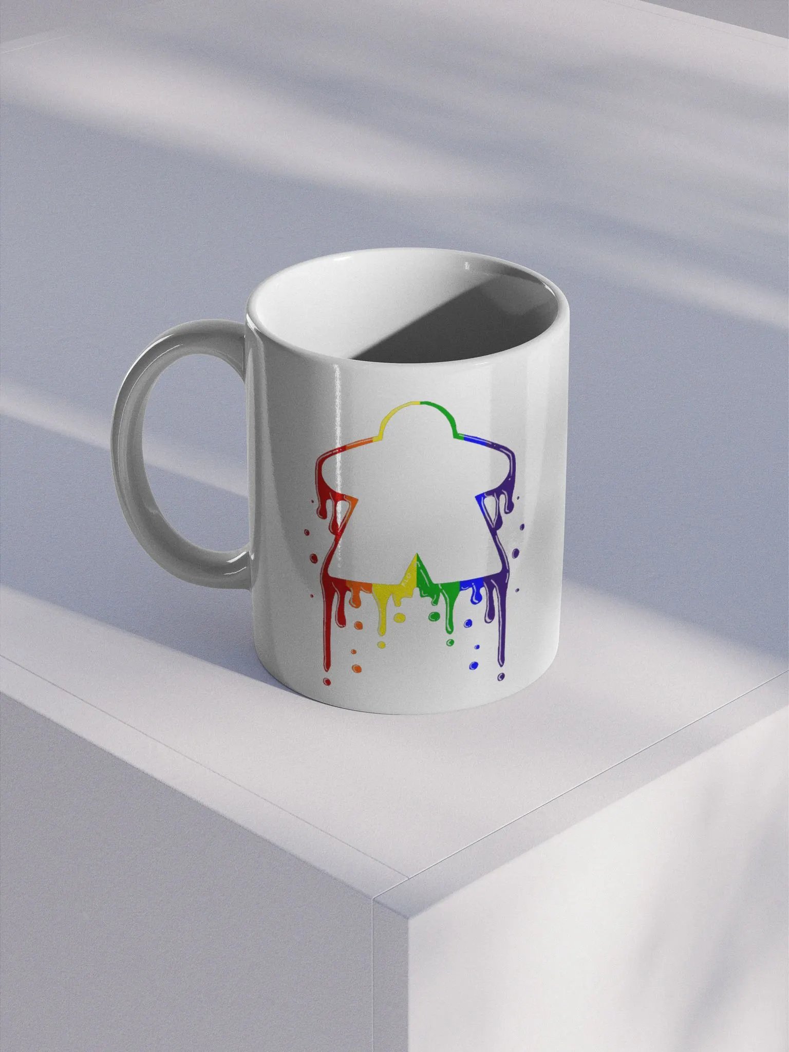Drippy Rainbow Meeple Mug product image (1)