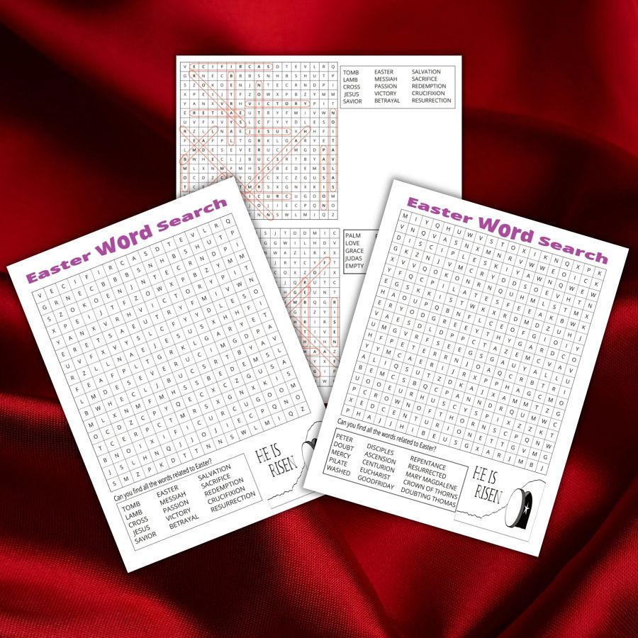 Easter wordsearch Game | Bible word search printable, childrens ministry word search printable, printable word search easter, product image (3)