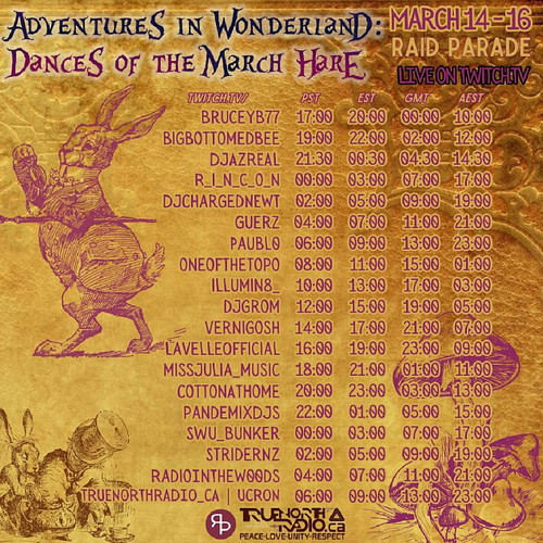 Adventures in Wonderland Raid Train

🚂 ...get onboard...

• 🚂 ... S.W.U. Bunker start time via bio-link: Live Stream Schedule...