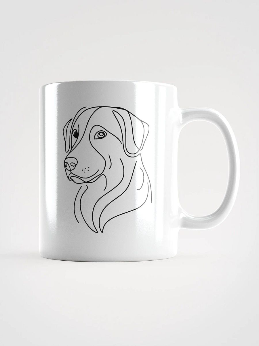 Minimalist Dog Line Art Mug - White Glossy Mug product image (1)