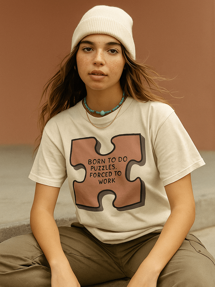 Born to Do Puzzles – Funny Puzzle Lovers Graphic Tee for Work & Play product image (1)