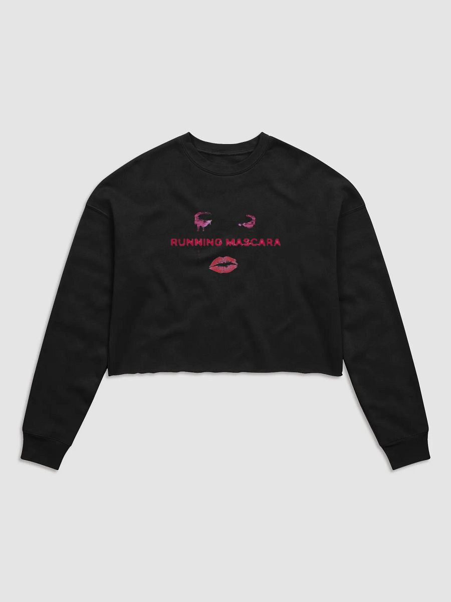 RUNNING MASCARA Women's Crop Top Sweatshirt product image (1)