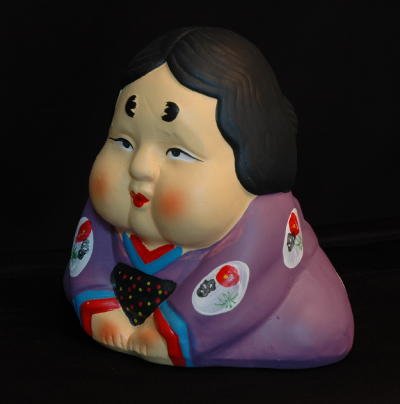 Japanese Okame Goddess Statue - Ceramic Otafuku Uzume product image (5)