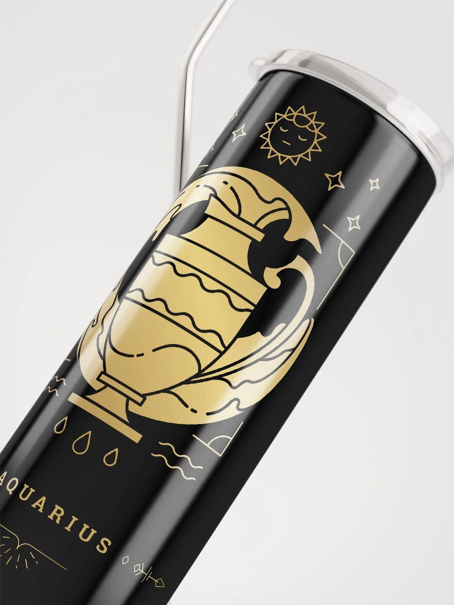 Aquarius Gold Rush: Zodiac Stainless Steel Tumbler for Celestial Glam! ✨♒ product image (5)