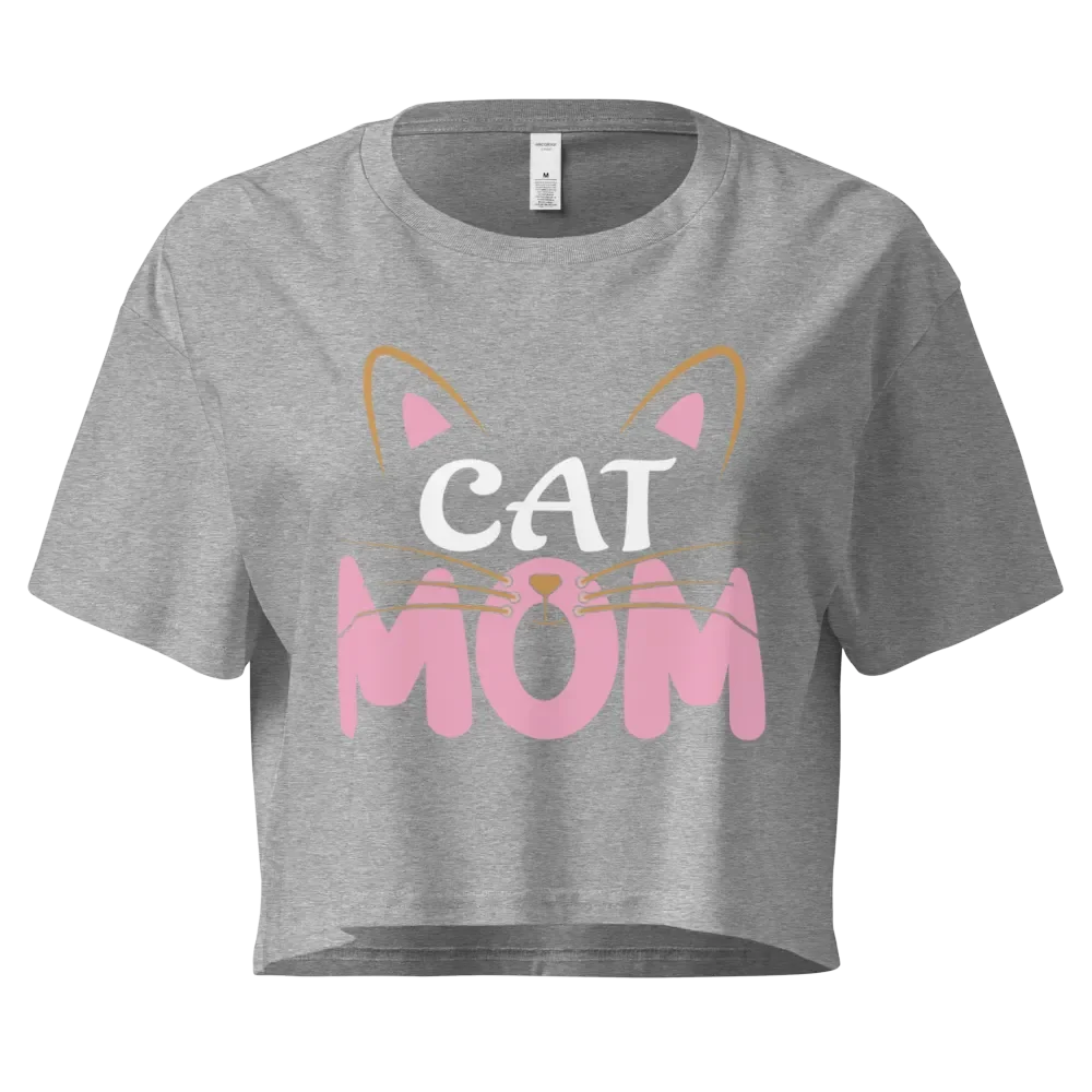 Whiskered Cat Mom Crop Top product image (1)