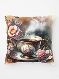 Tranquil Vintage Tea Cup Roses Pillow | product image (1)