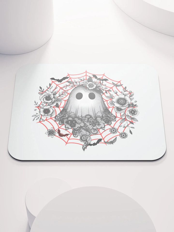 Lacey Ghost Gothic Floral Mouse Pad product image (1)
