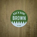 2x rag ’n’ bone brown logo stickers 64mm product image (1)