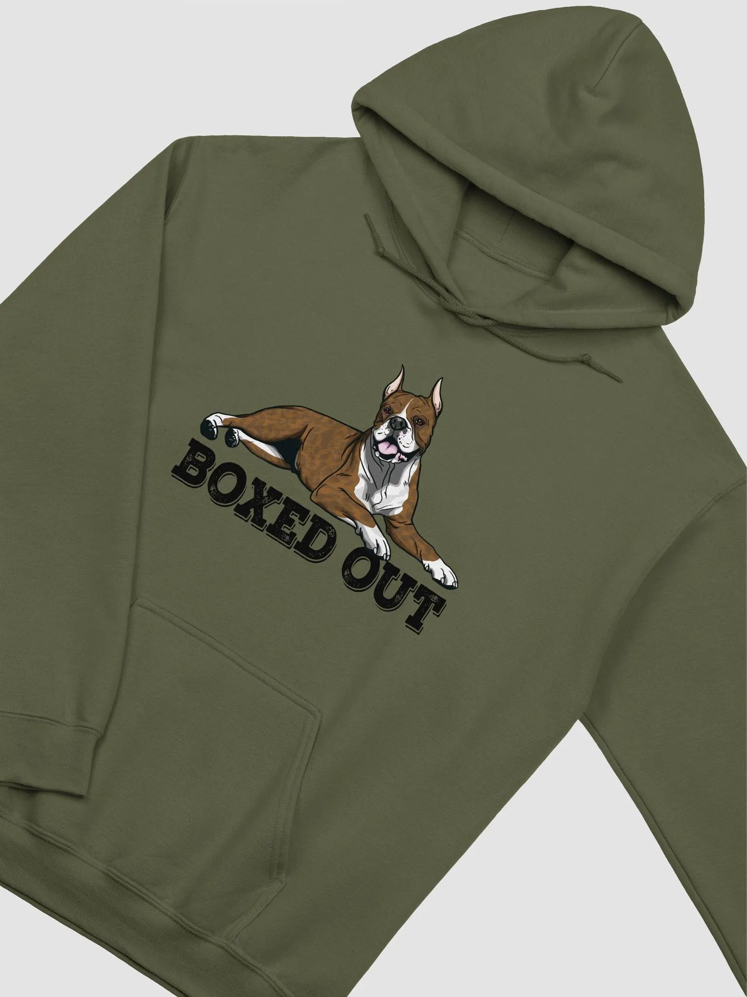 Boxed Out Hooded Sweatshirt of a Boxer Dog(Brindle - Cropped) | Funny Hoodie for Boxer Paw-rents product image (17)