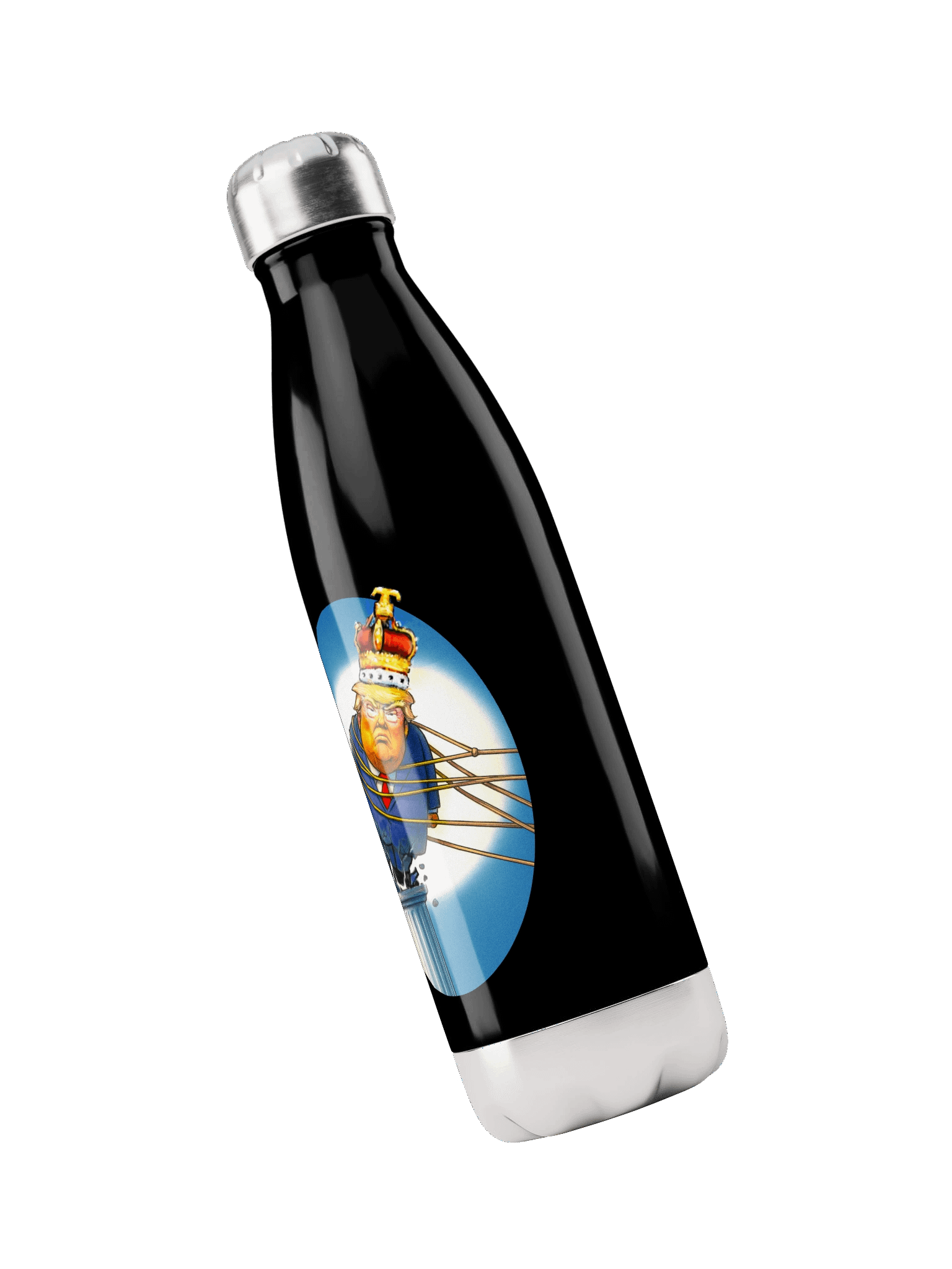 “Topple the Tyrant” Stainless Steel Water Bottle – Antifascist, Humorous, Collectible product image (6)