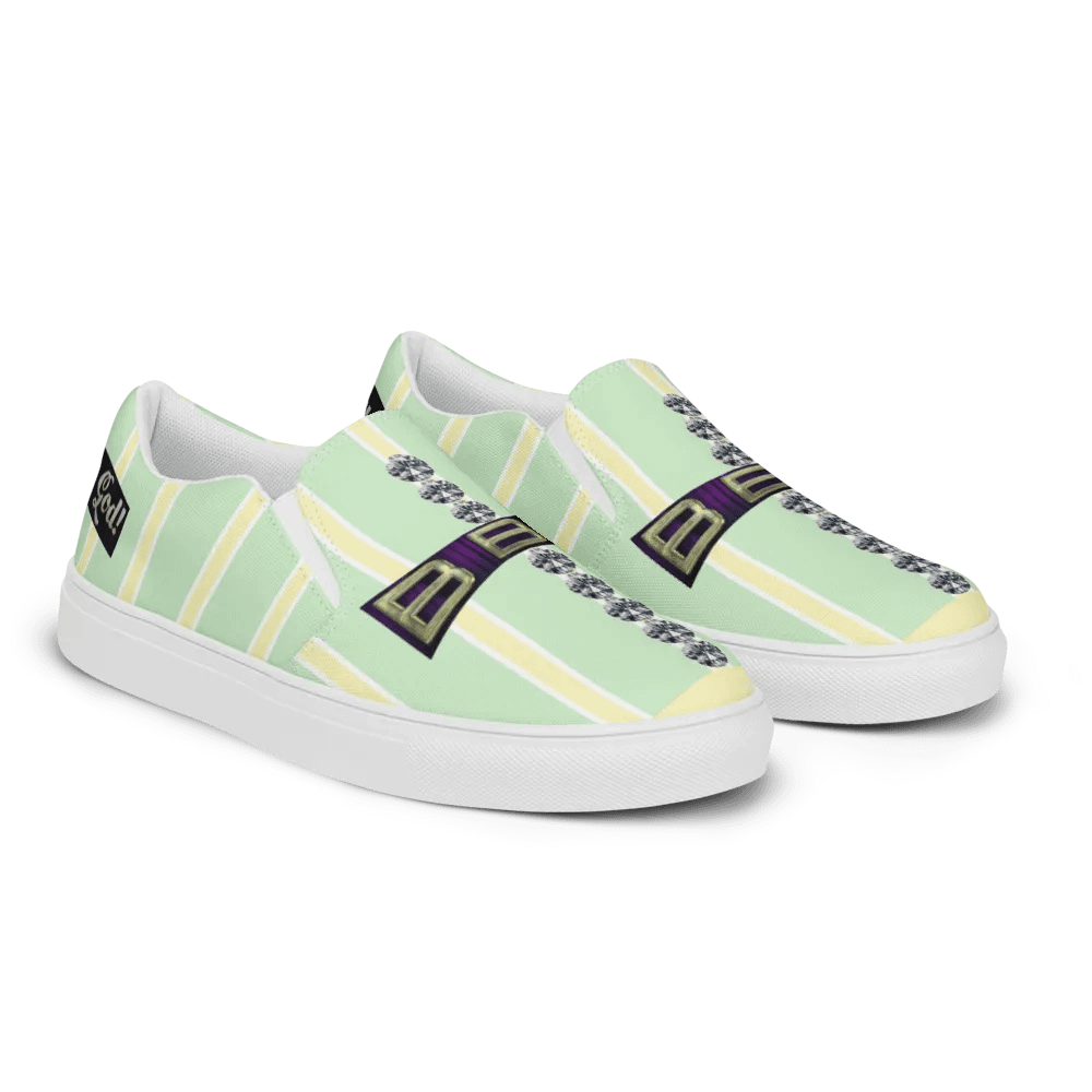 BBG Lime Green & Yellow Diamond Cross Women's Slip On product image (9)