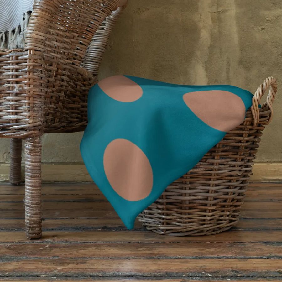 Denim and Brown Polkadots Throw Blanket product image (22)