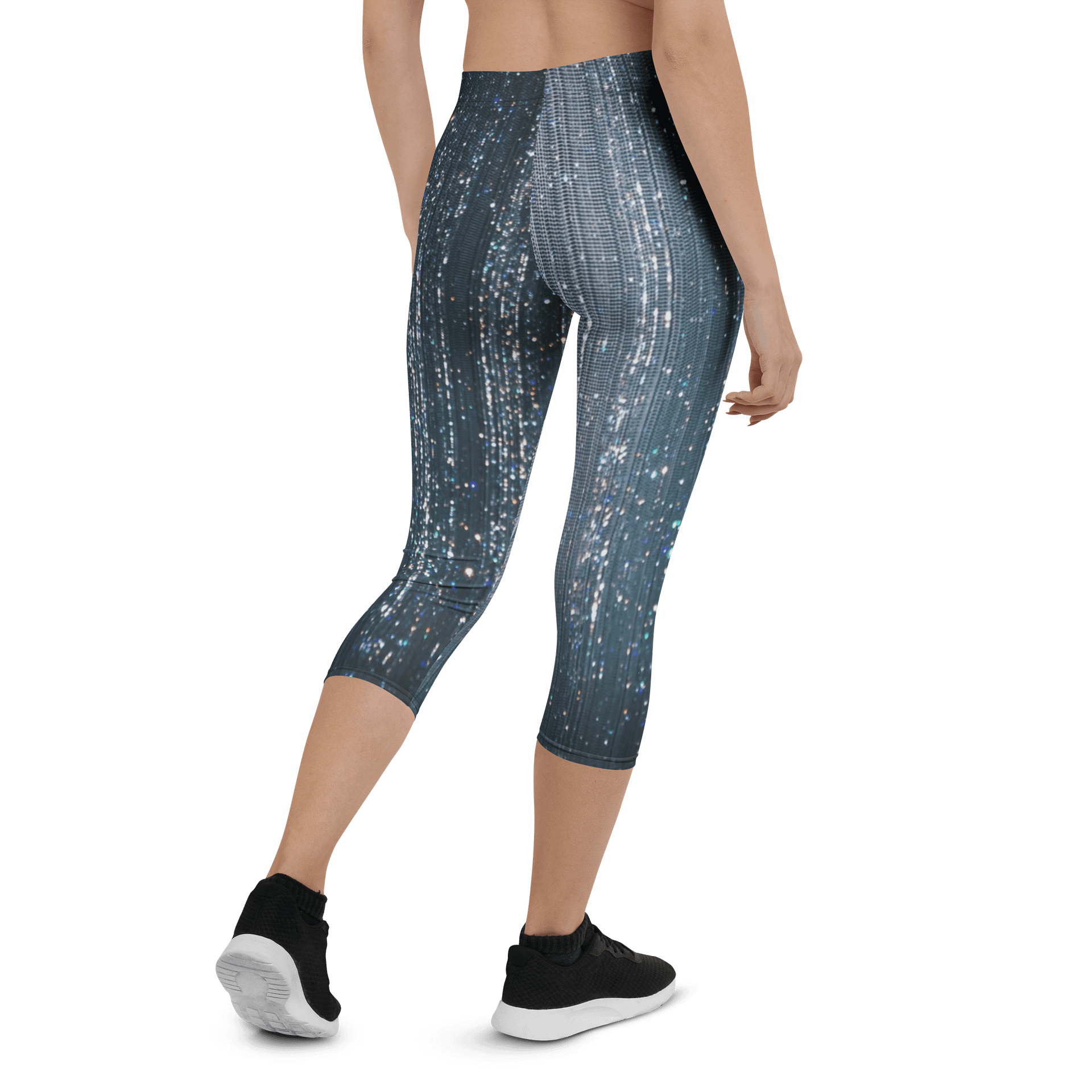 Sparkling Sequin Effect Print Capri Leggings product image (2)