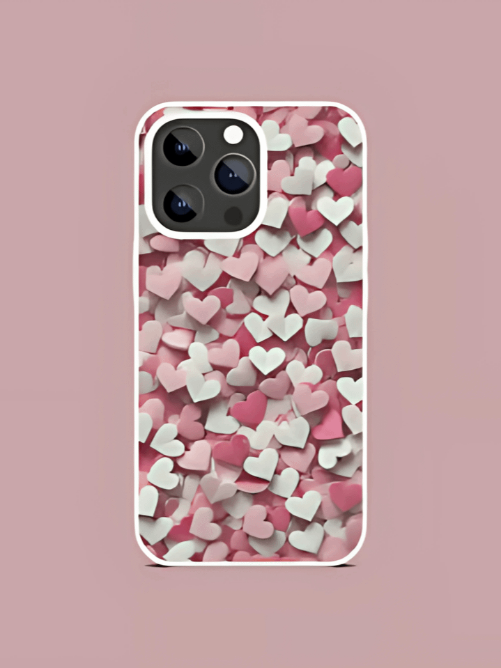 Pink Sequin Hearts Phone Case Design PNG – Glitter Heart Sublimation – Valentine’s Day Theme – Instant Digital Download (300 DPI) product image (1)