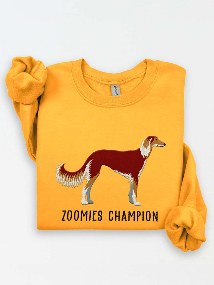 Zoomies Champion Sweatshirt (Embroidered) of a Saluki(Chocolate) product image (1)